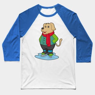 Dog at Ice skating with Ice skates Baseball T-Shirt